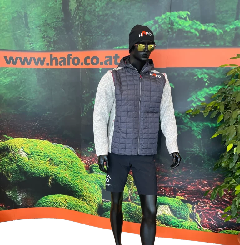 Jacke blau/grau mit Kapuze