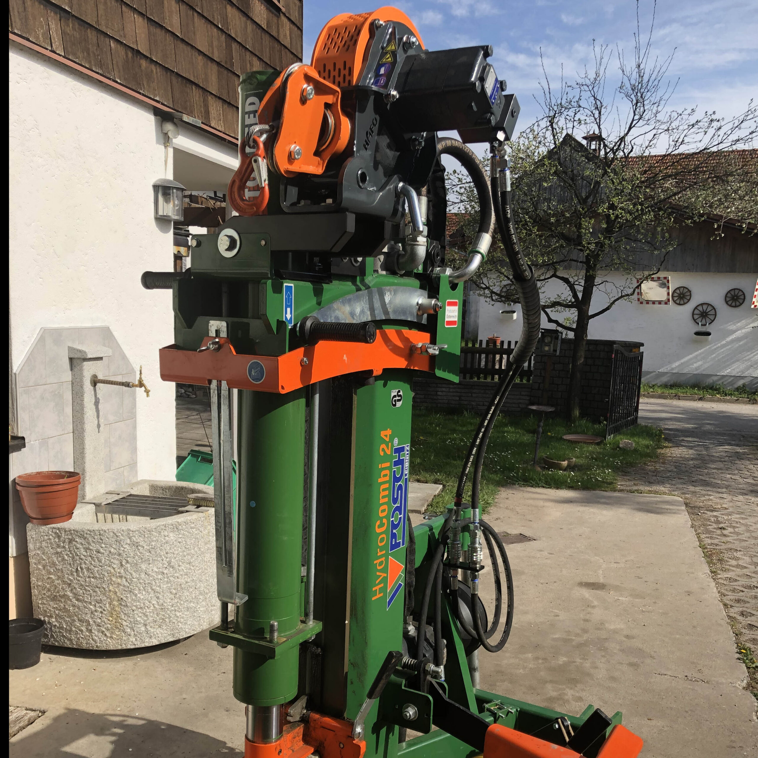 Sapiwinde auf Holzspalter